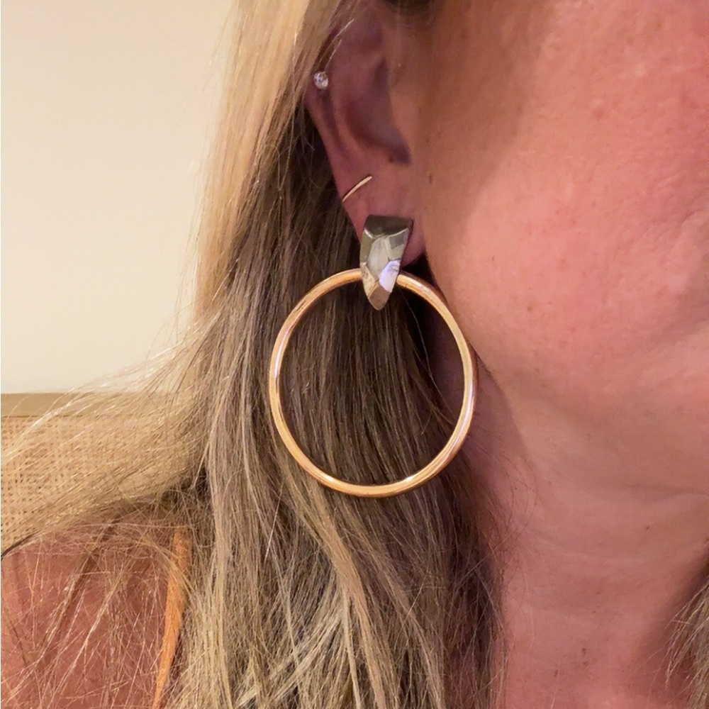 Silver & Gold Mixed Metals Hoop Earrings